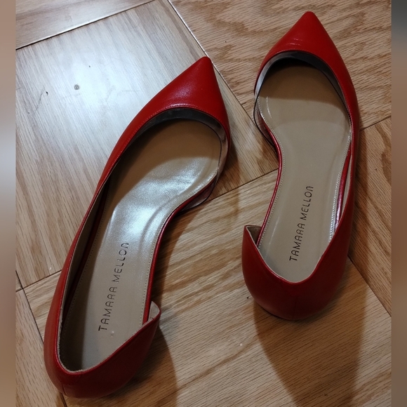Tamara Mellon Capretto Flats Red Size EU42/US:10-10.5 - Picture 2 of 15